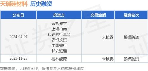 天瑞硅材料完成股權(quán)融資，云杉資本與上海柏南等信息技術(shù)咨詢服務(wù)方聯(lián)合投資